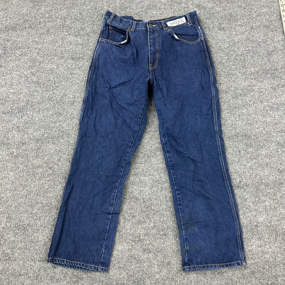 Cintas Jeans Mens Size 34x30 Dark Wash Durable Press Cotton Straight Leg